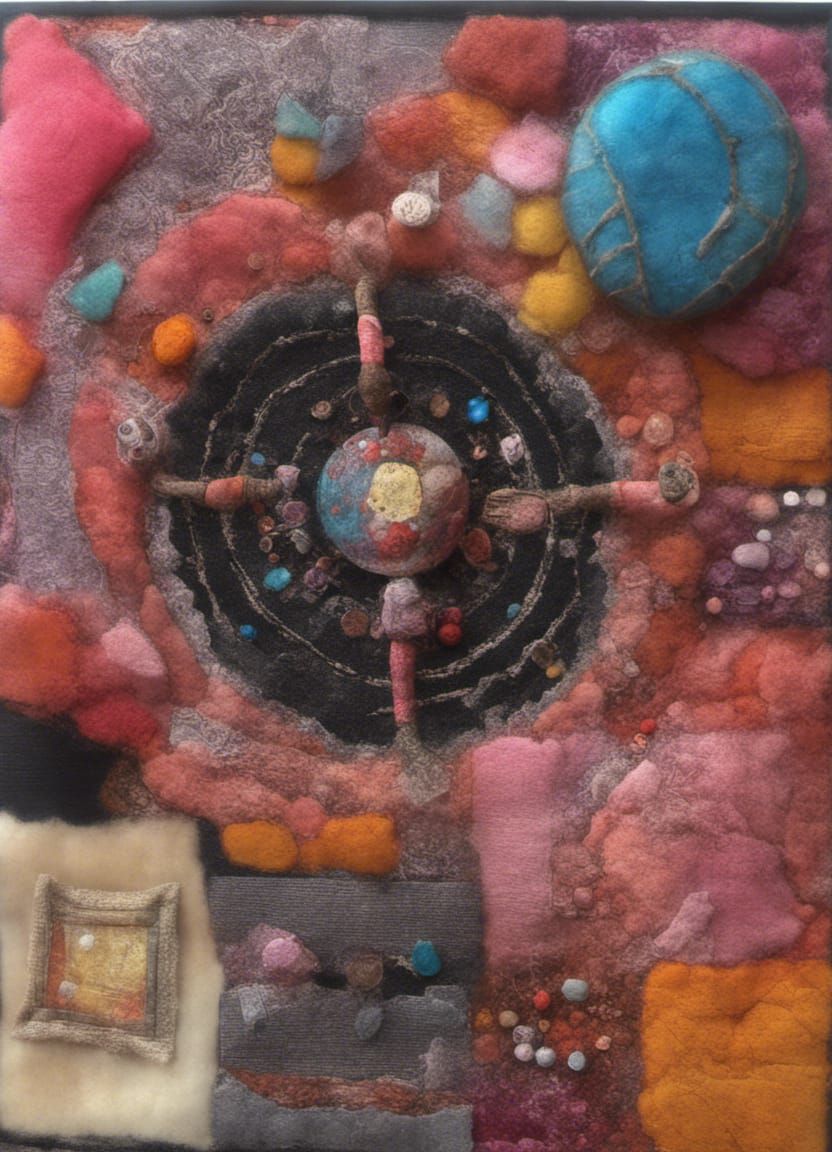 small piece patchwork sculpture, extremely detailed, beautiful, collage, professional