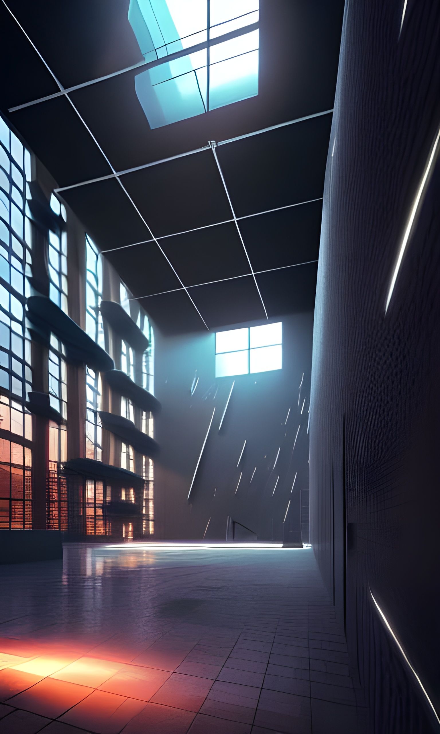 Psychosis, volumetric lighting, photorealistic render, VRay,...