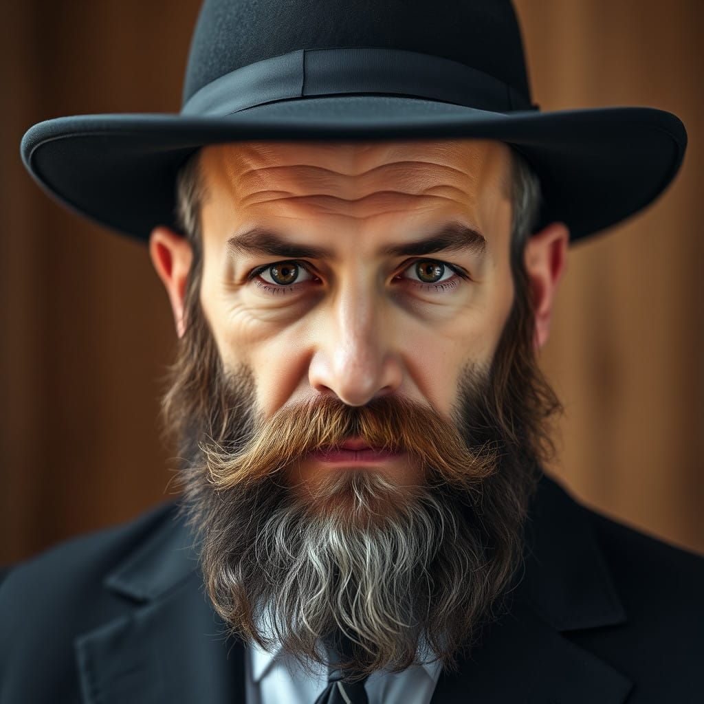 A Respected Orthodox Jewish Man with a Long Beard