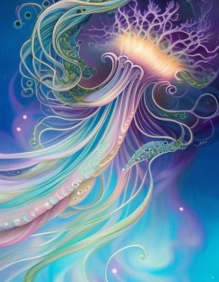 Mystical Jellyfish col - AI Generated Artwork - NightCafe Creator
