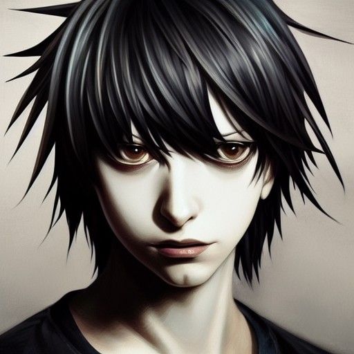 L from Death Note realistic portrait - AI Generated Artwork - NightCafe ...