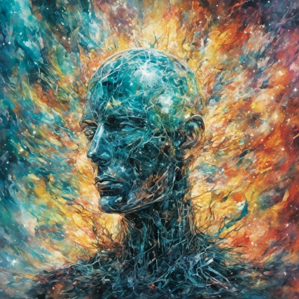 <lora:CosmicConvergence:1.0>  Glass crackling glowing crack ...
