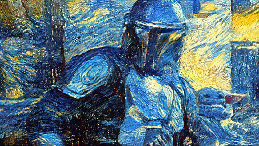 star wars mandalorian starry night