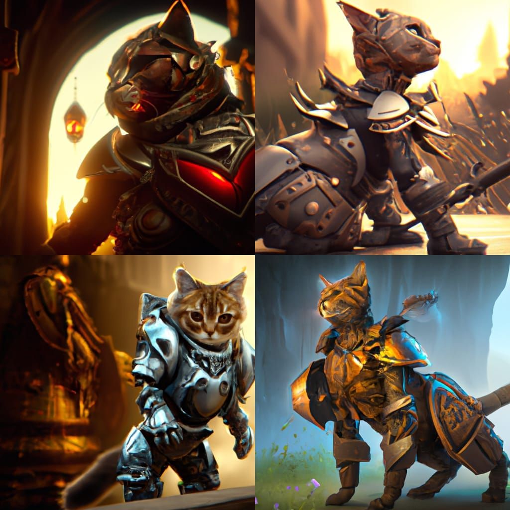 Cat in armor AI Generated Artwork NightCafe Creator