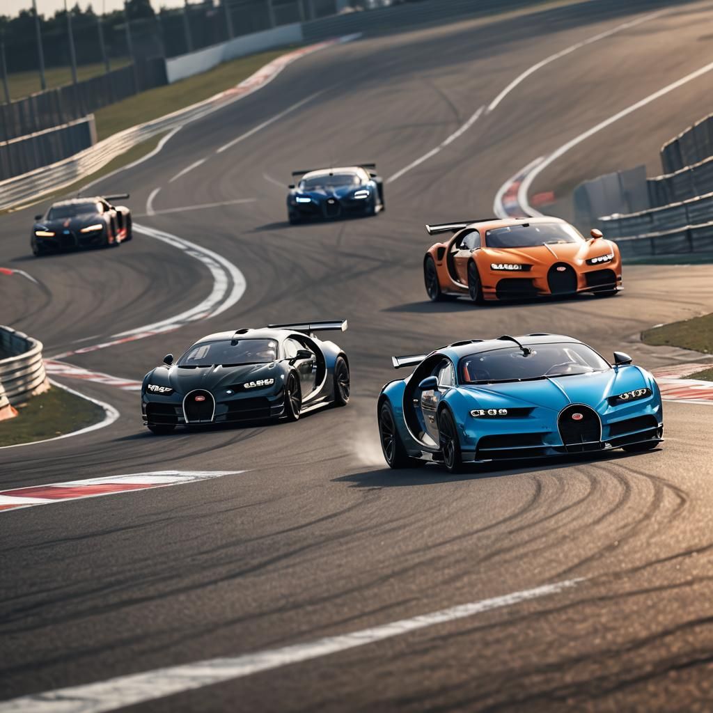 Buggati chiron en course sur circuit
McLaren en course avec la Buggati chiron