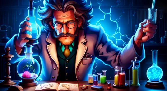 Mad Scientist In His Laboratory