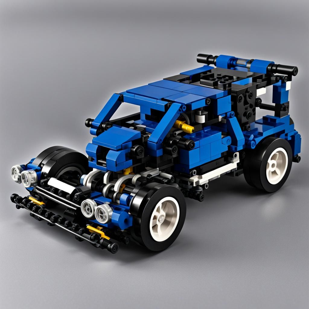 lego technic car dark blue and black