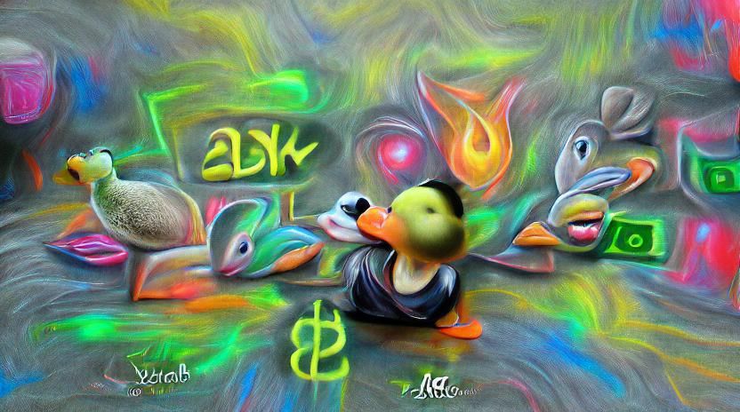 Duck says, "I want all yo money". #film 8K 3D 8k resolution abstract acrylic art airbrush art ambient occlusion anime ar...