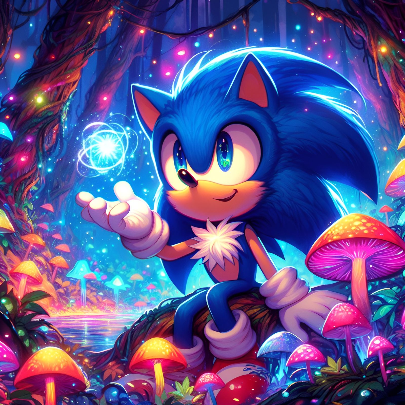 Sonic in a forest