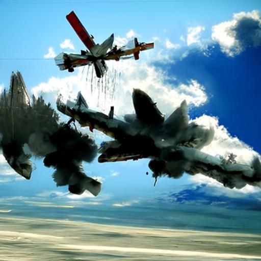 Planes dogfighting in the summer sky