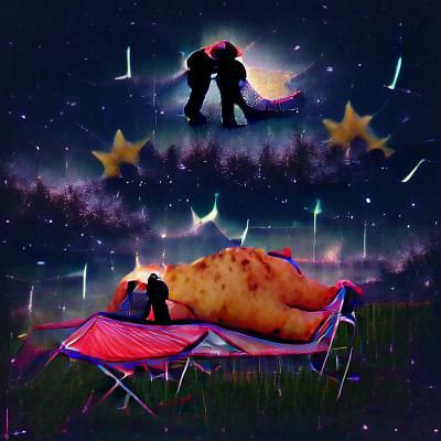 Two lovers under the stars
