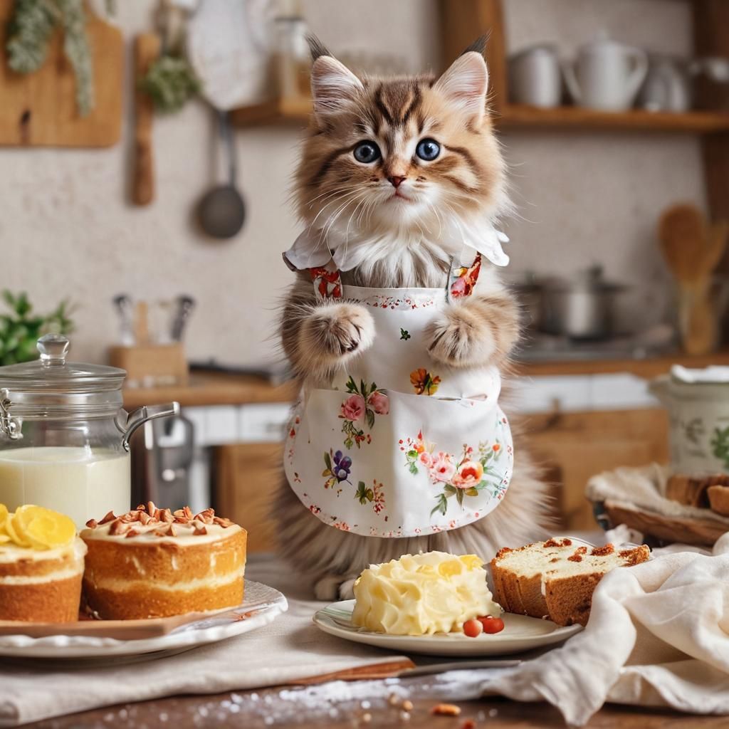 Whiskers the Cat whips up some purr-fectly delicious treats!  by @PEV