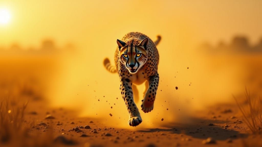 <lora:Action and Motion:1.0><Action-Motion>running cheetah on the savannah