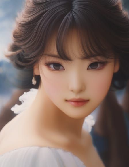 anime concept art,close up portrait sensual and playful beau...