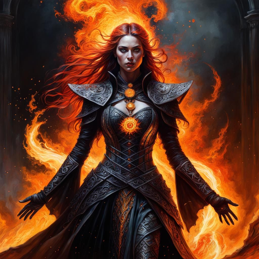 Fire sorceress  by @photon