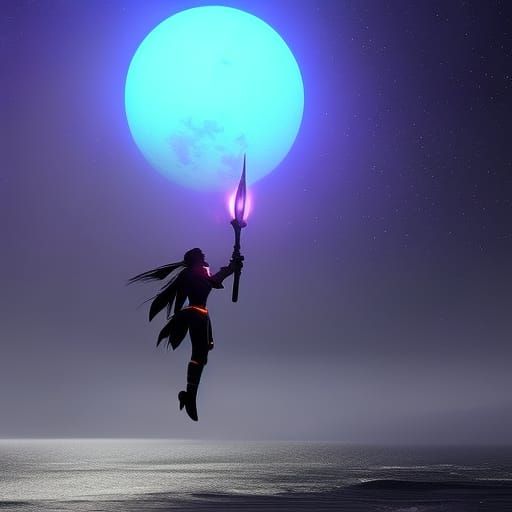 Purple glimmer above an empty sea