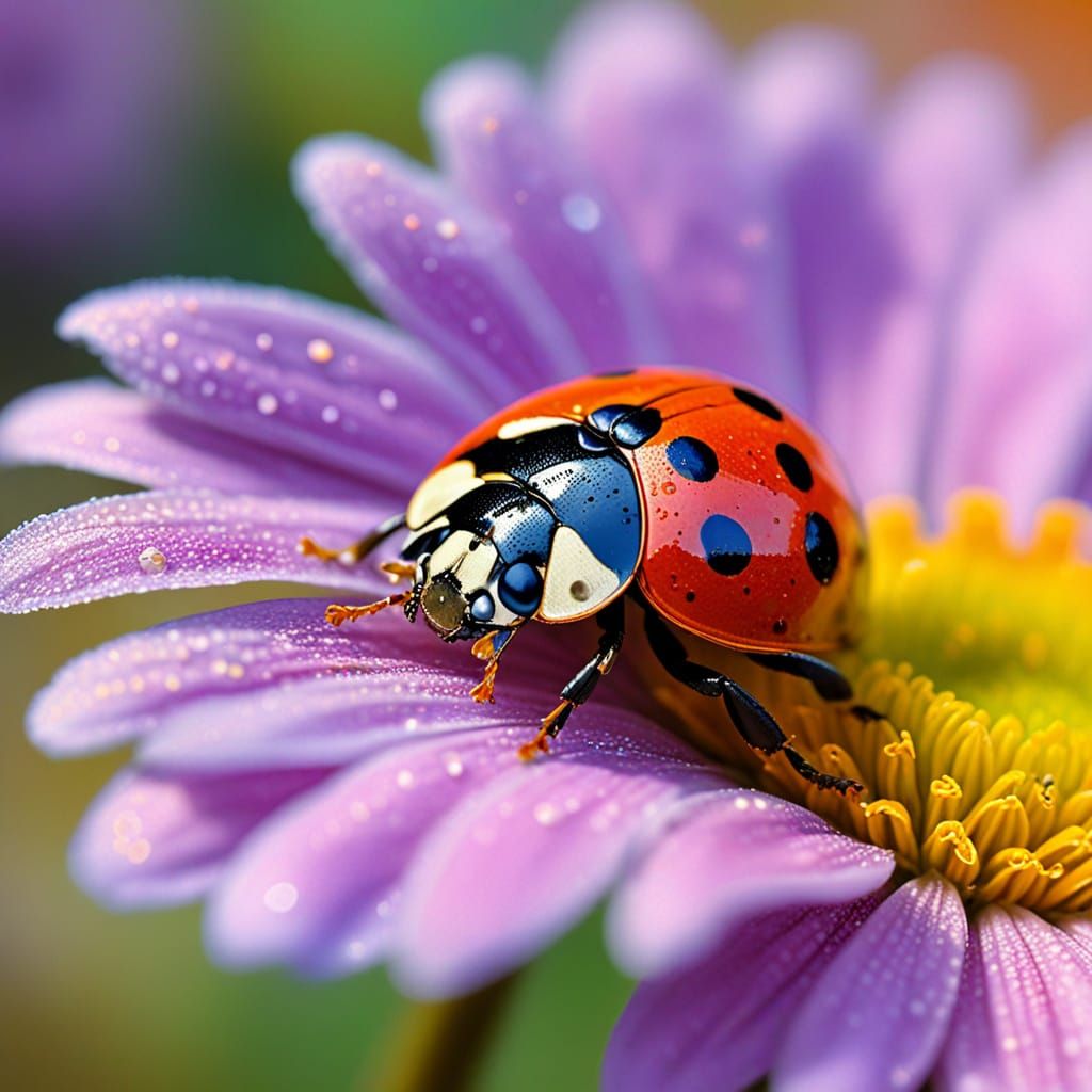 ladybug in the corolla of a beautiful flower ... (2 likes)  by @Gno2