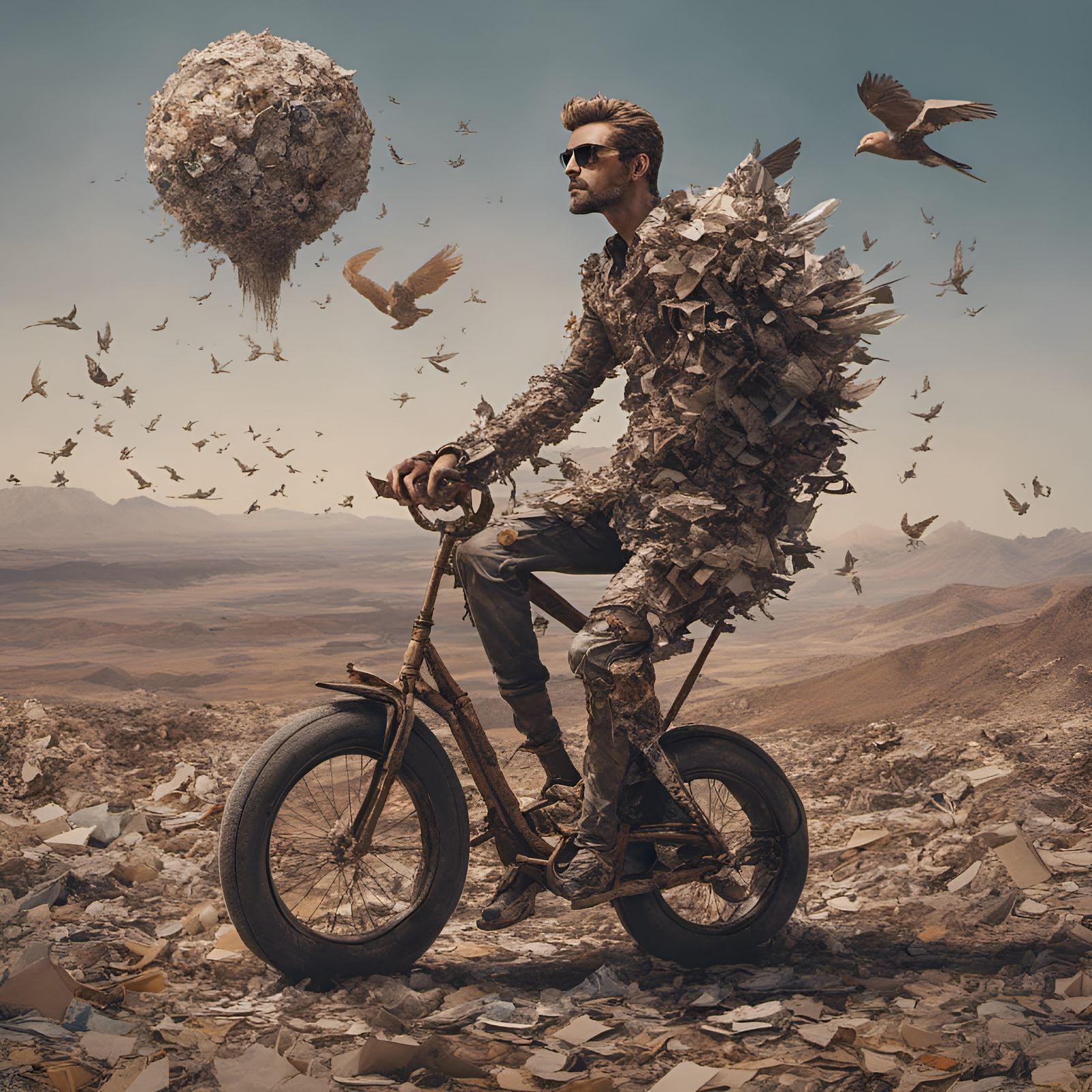 Recycled George Michael on Old rusted Bikle   by @CyanoticSmurfx