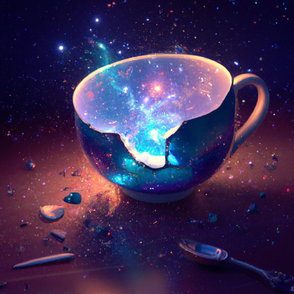 cracked Teacup with space inside  by @Matej