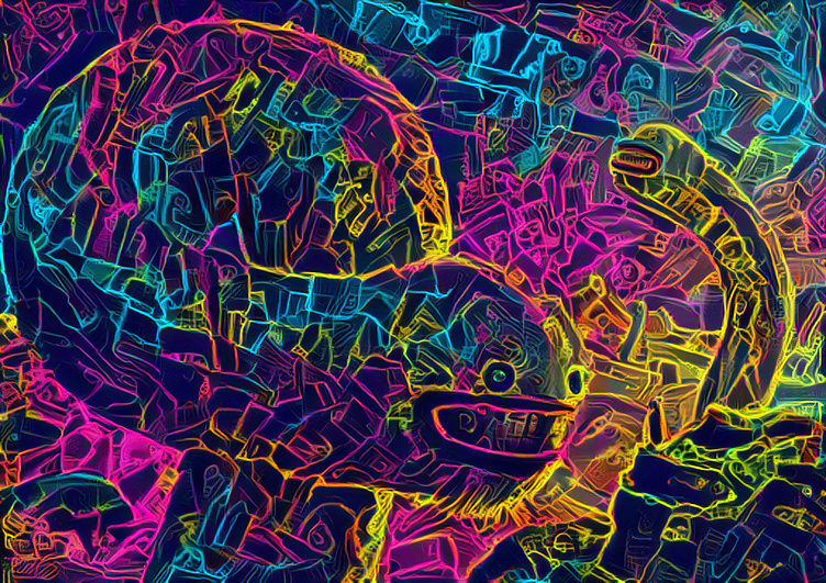 Neon cloud worms