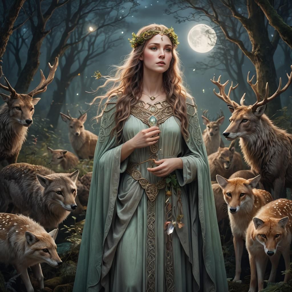 Iberian Celtic deity, Erbina - Goddess of Wild Animals  by @Lizz