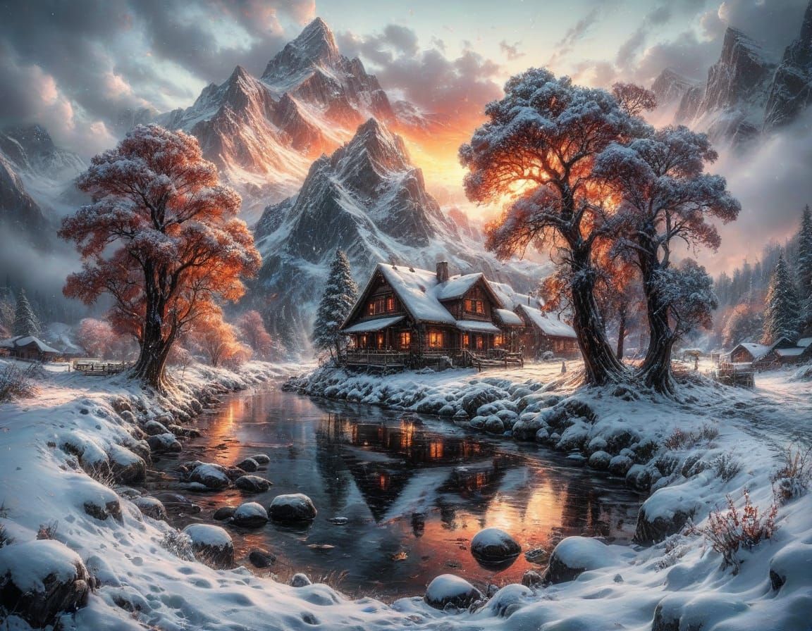 A Yellowstone Winter Rustic Cabin  #3