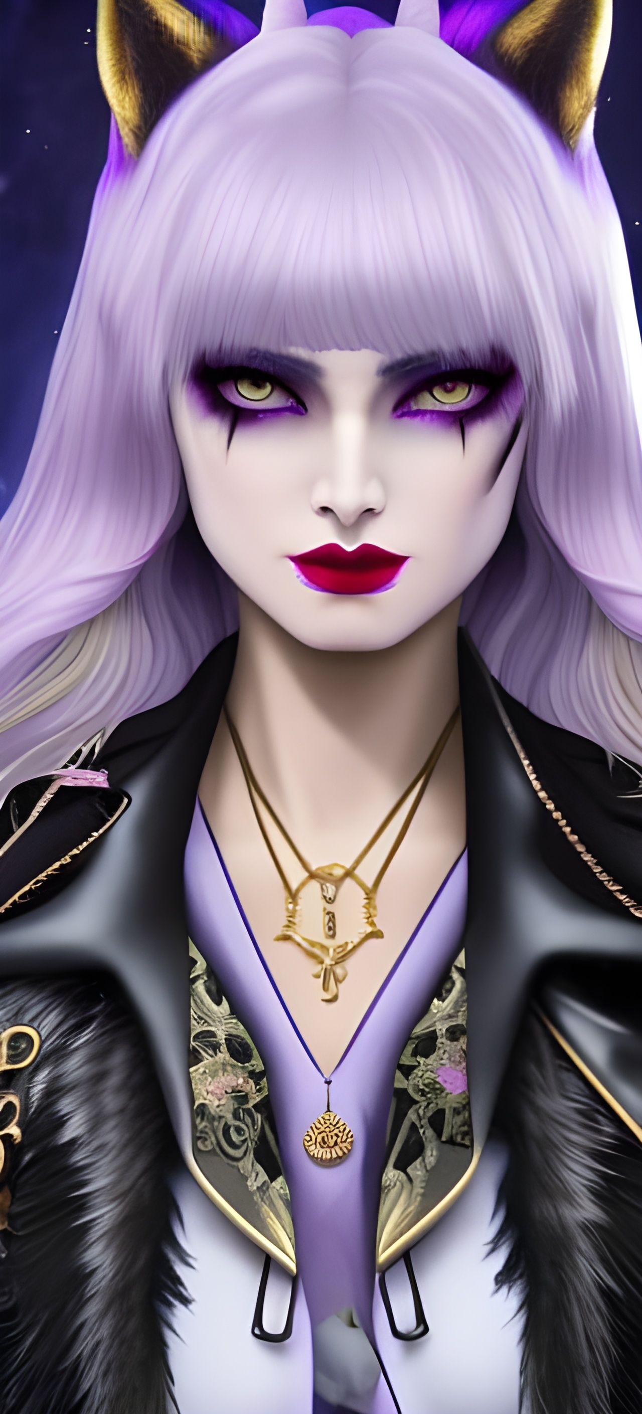 Gorgeous Purple-Haired Goth Woman - AI Generated Artwork - NightCafe Creator