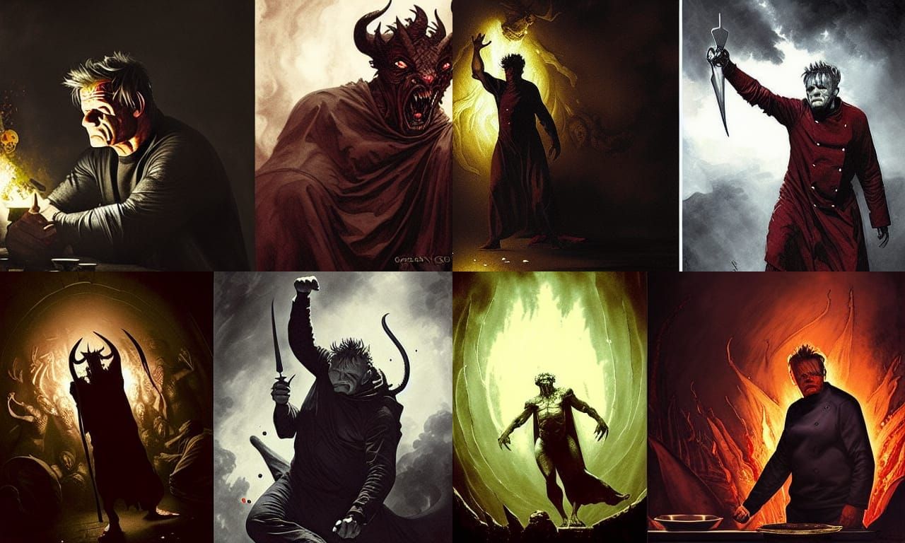 Gordon ramsay Cook off versus devil sinister by Greg Rutkows...