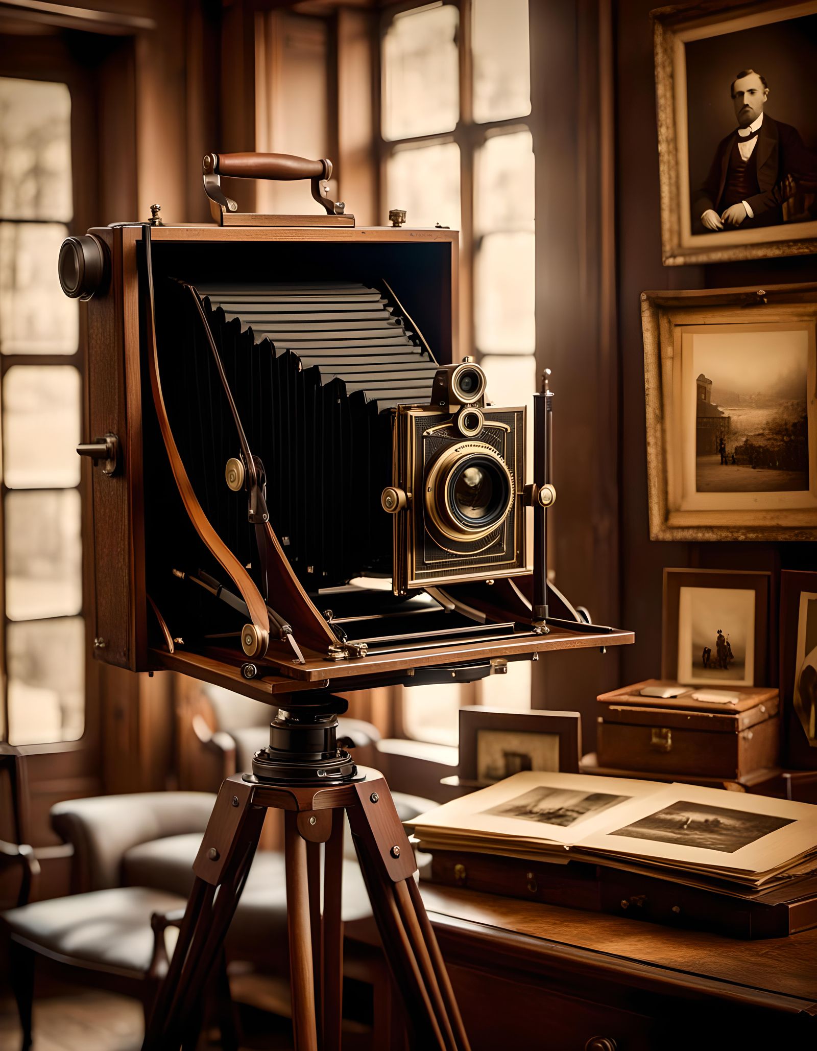 Vintage bellows camera. High tech in its heyday.  by @Cate