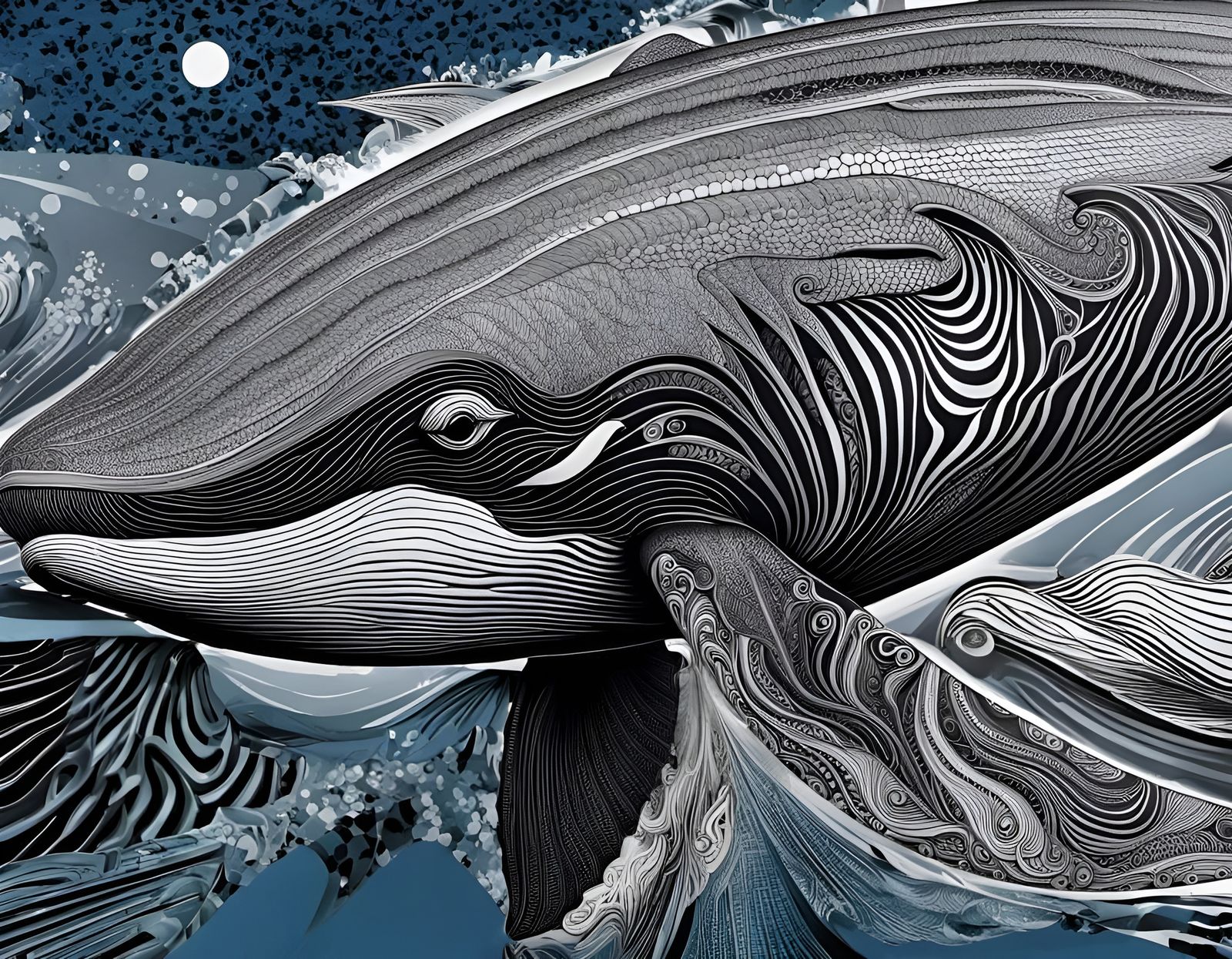 Line art whale   by @eFuoriPiove
