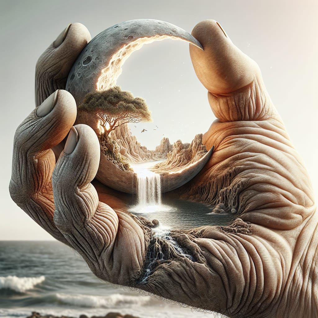 Un doigt pour une lune  by @ericde