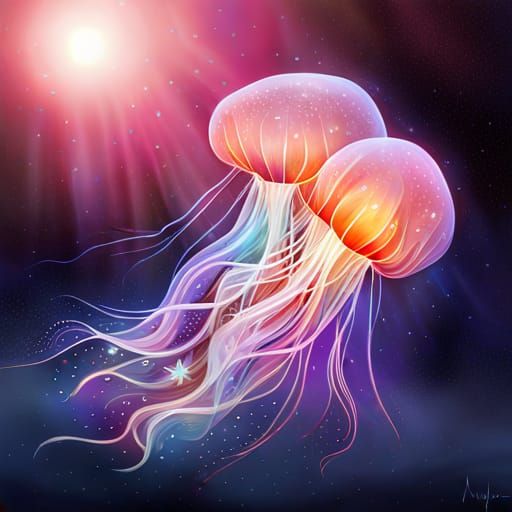 Jellyfish Lovers - AI Generated Artwork - NightCafe Creator