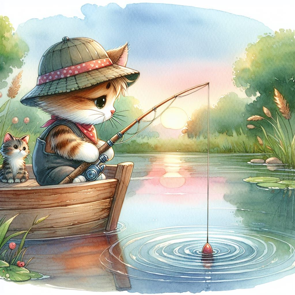 A Purrfect Fishing Duo