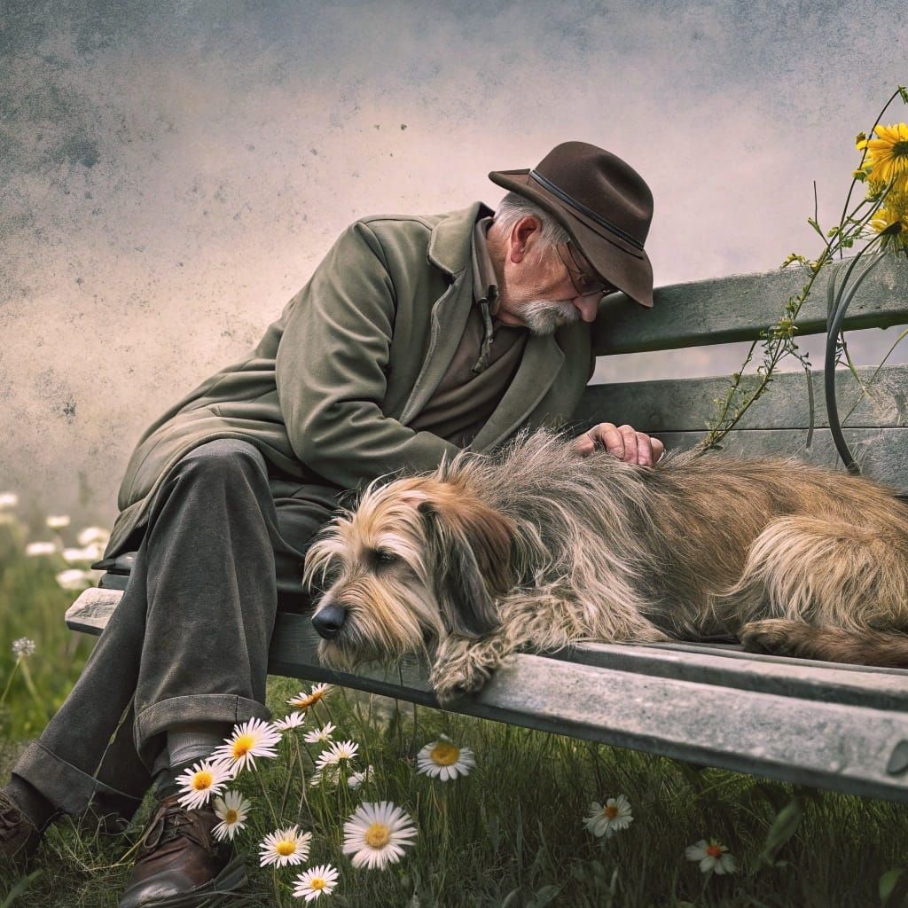 Teo Old Friends on a Old Bench