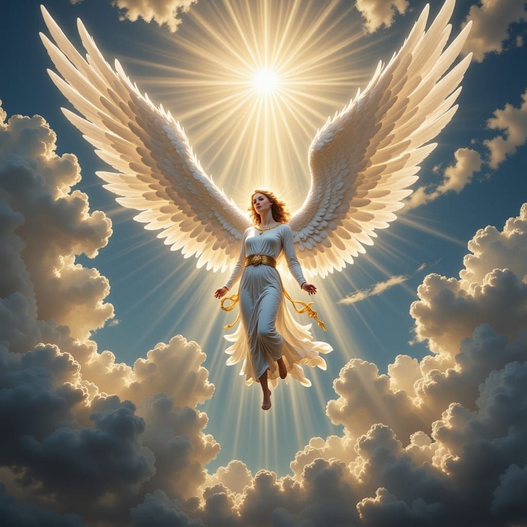  <lora:Holy FluxaMOly:1.0> An angel visiting in a bright glorious light 
