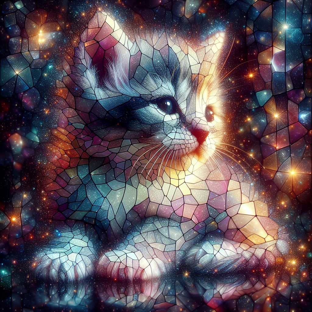Stained Glass Kitten