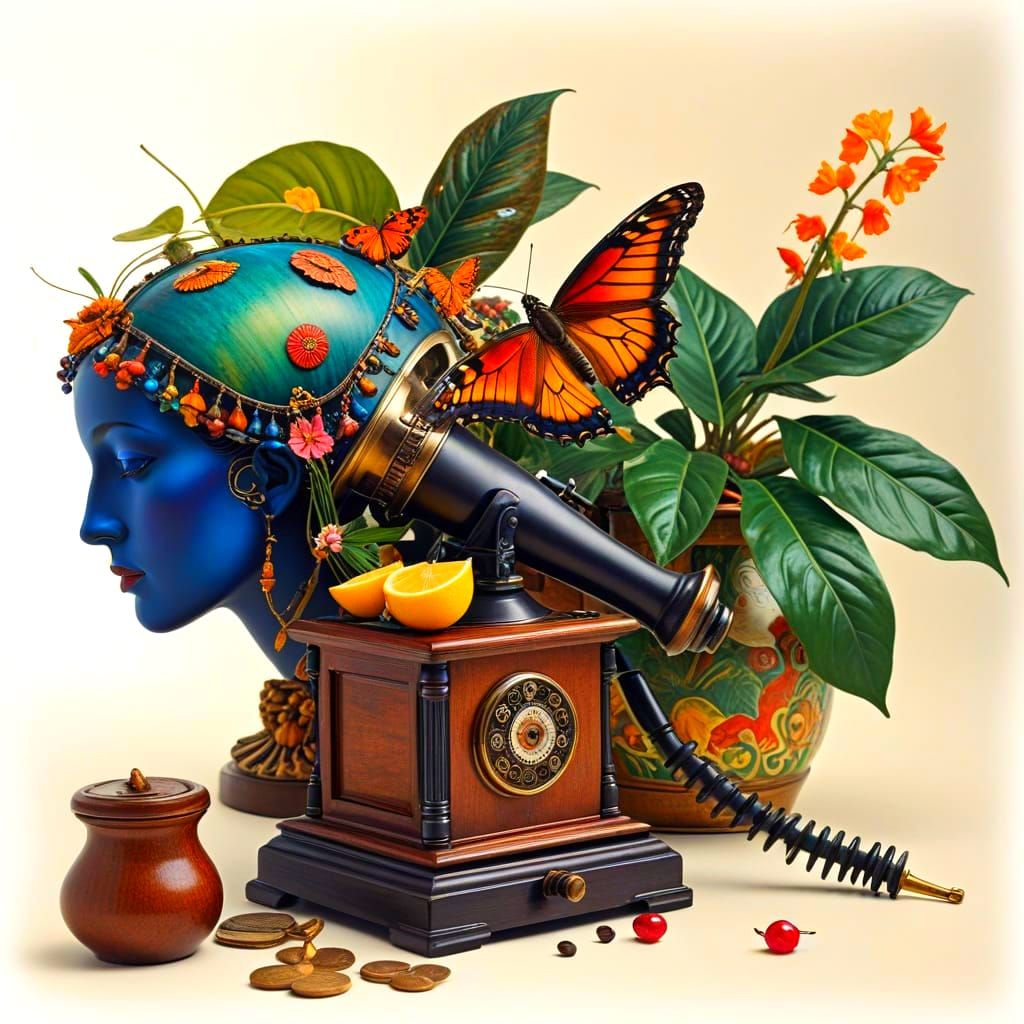 Surrealistic Lady in a Fantastical Scene