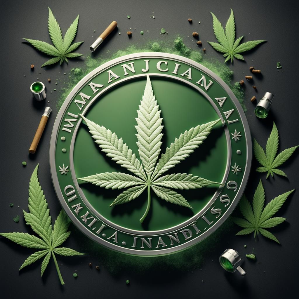 Marijuana smoking items used to smoke cannabis logo