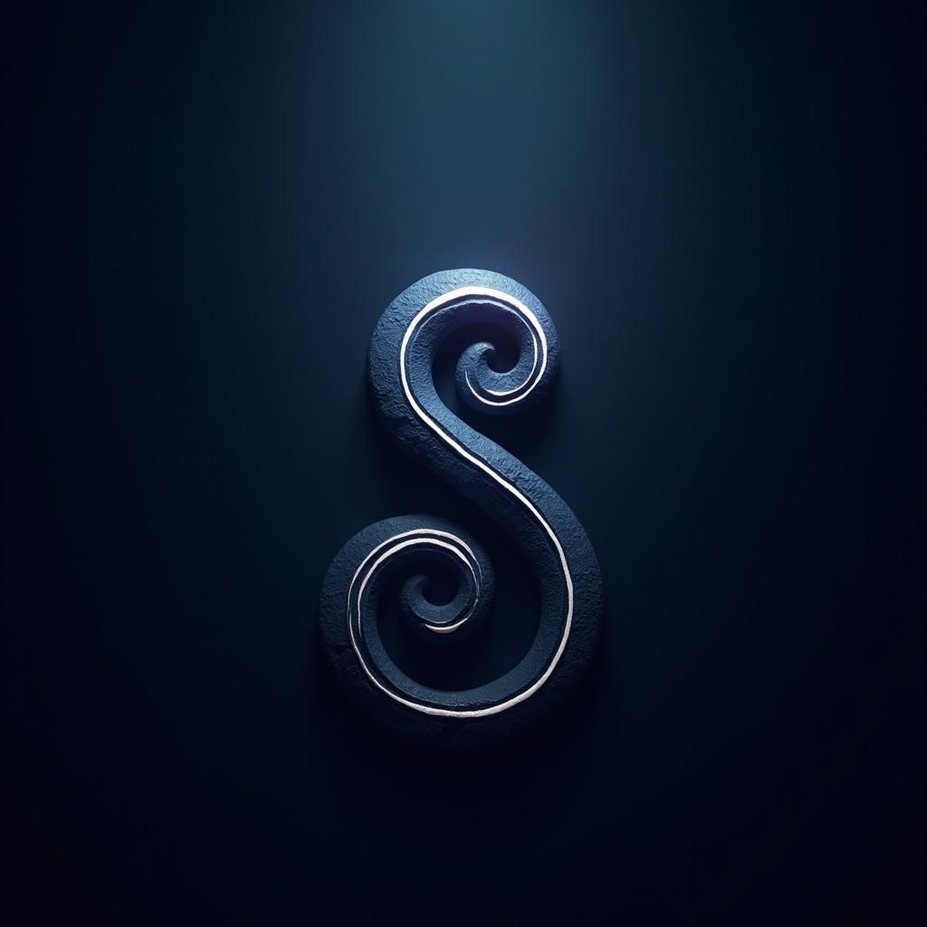 "Adinkra symbol 'Sankofa' in a minimalist style, white lines on a dark background, emphasizing its curves and elegant meaning for a spiritua...