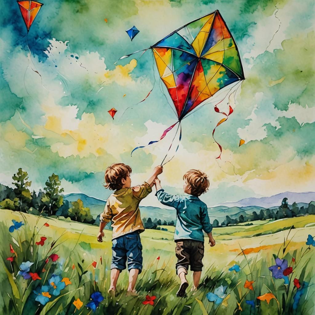 a kite flies against the wind, not with it AI Generated Artwork