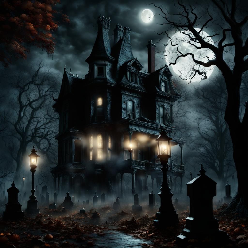 Haunted Victorian house  by @Cosmic Candy
