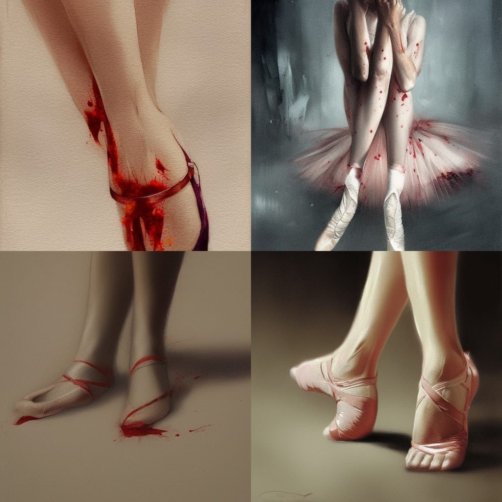 ballerina's feet bleeding AI Generated Artwork NightCafe Creator