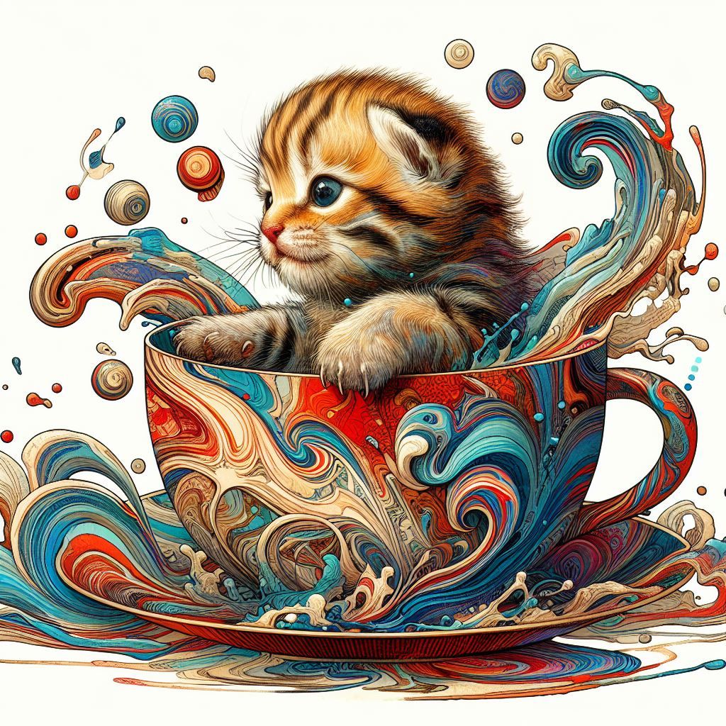 Kitten in teacup