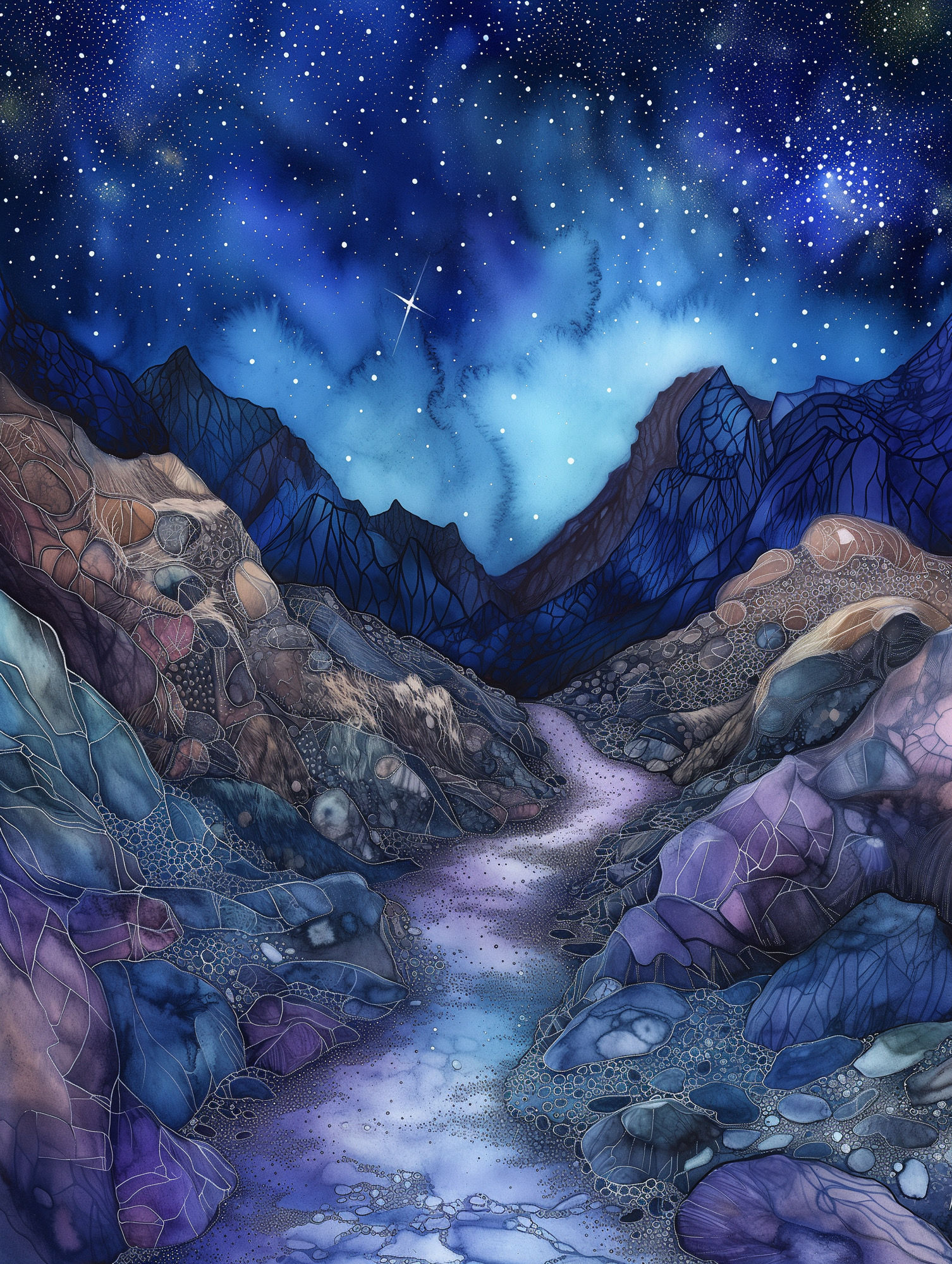 Moonlit Mountain Path #2