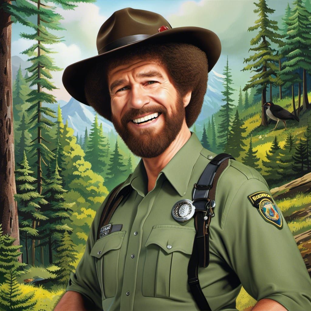 bob-ross-forest-ranger-ai-generated-artwork-nightcafe-creator