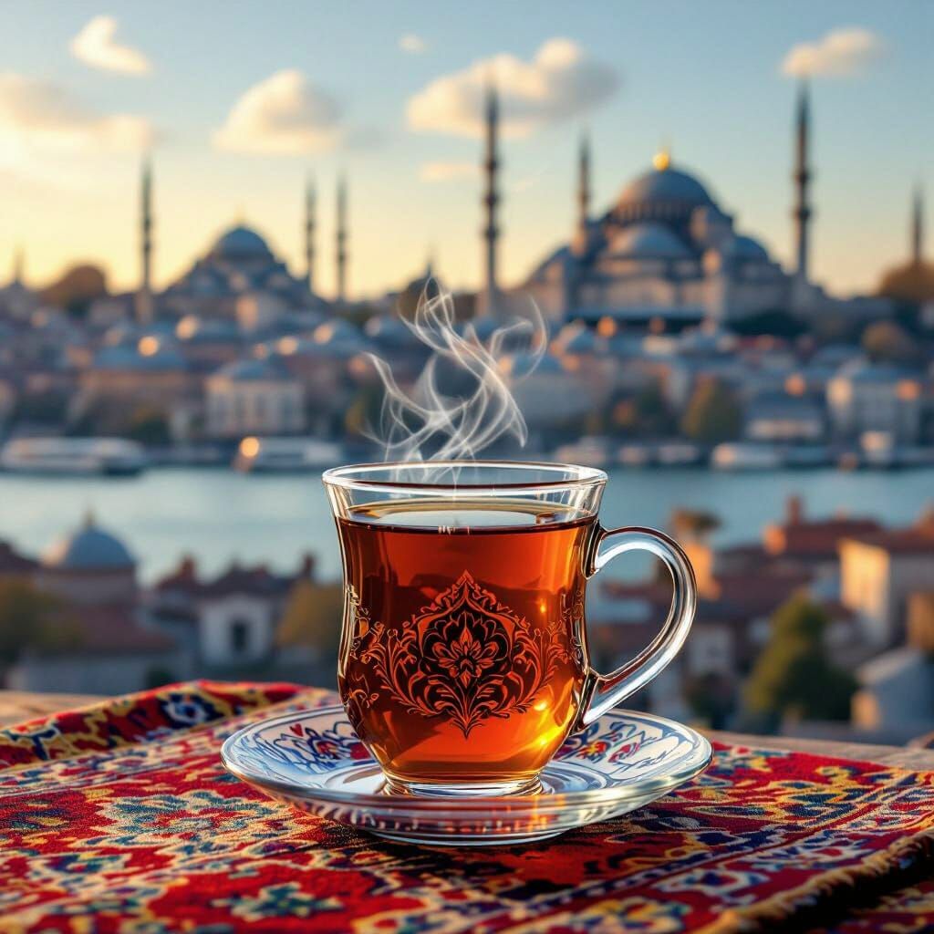 Turkish Tea with Istanbul View, Ottoman Style