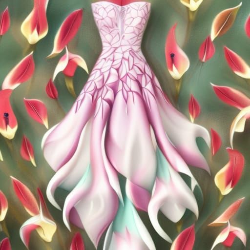 Realistic Dress made of waves and soft satin and star gazer ...