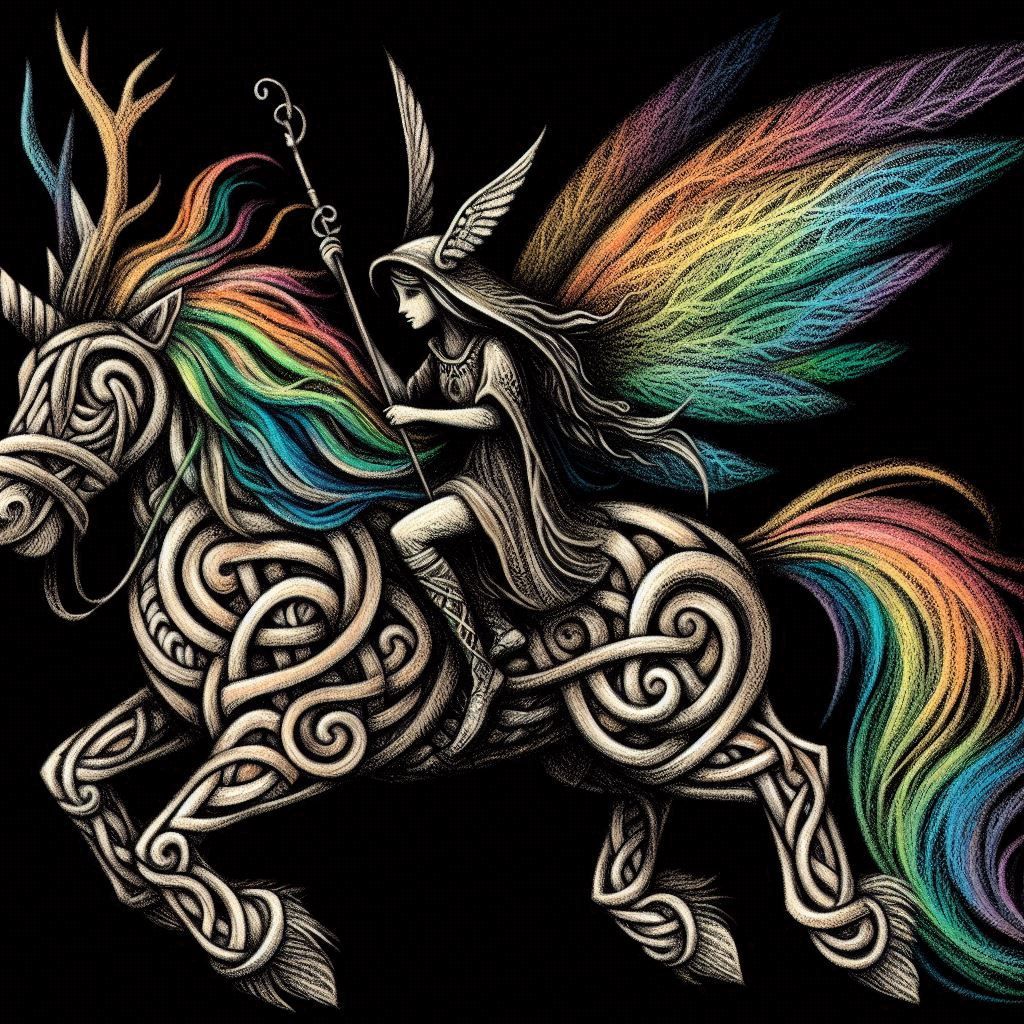 Fairy Girl riding Reindeer