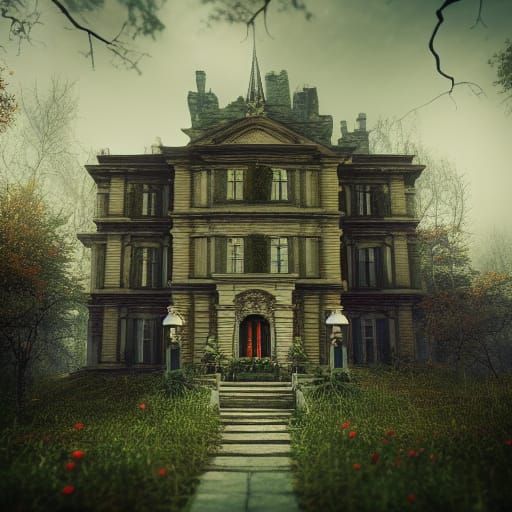 A haunted Mansion in the middle of the woods, evil, demonic, enchanting ...