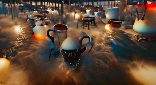 Surrealist nightcafe landscape demons creatures spirits risi...